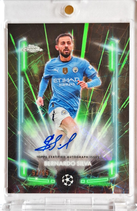 2024-25 Topps Chrome UCC Black Lazer Autograph Auto Bernardo Silva /99
