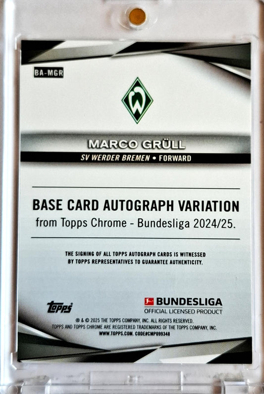 2024-25 Topps Chrome Bundesliga Auto Marco Grüll RC Rookie /52 Werder Bremen