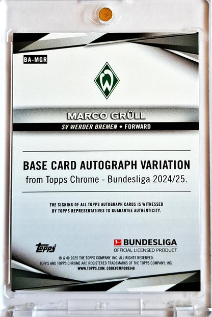 2024-25 Topps Chrome Bundesliga Black Auto Marco Grüll RC Rookie /10 Werder Bremen