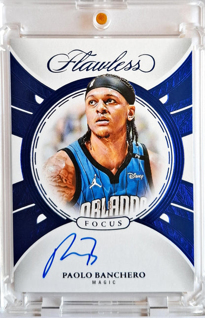 2024-25 Panini Flawless Focus Autograph Paolo Banchero Auto Karte 7/8 SSP Orlando Magic.