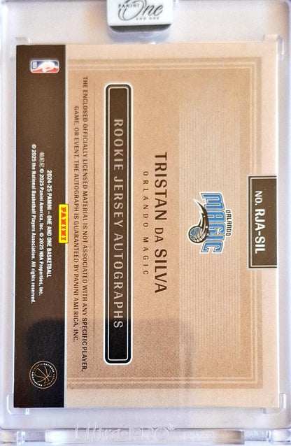2024-25 Panini One and One Rookie Jersey Autographs Tristan da Silva Patch RC Auto RPA 44/99 Orlando Magic