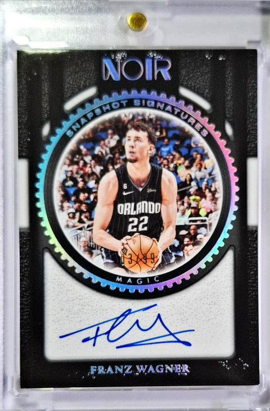 2023-24 Panini Noir Snapshot Signatures Franz Wagner On Card Auto Karte 03/99 Orlando Magic.