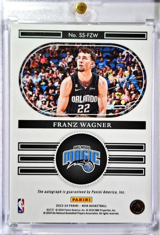2023-24 Panini Noir Snapshot Signatures 03/99 Franz Wagner on Card Auto Orlando Magic