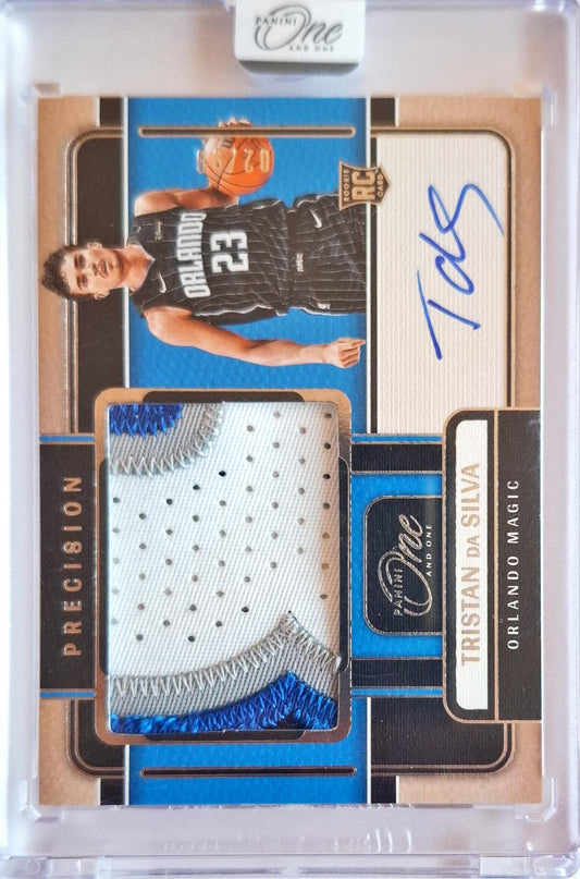 2024-25 Panini One and One Precision Tristan da Silva Rookie Patch Auto RPA Karte 02/99 Orlando Magic.