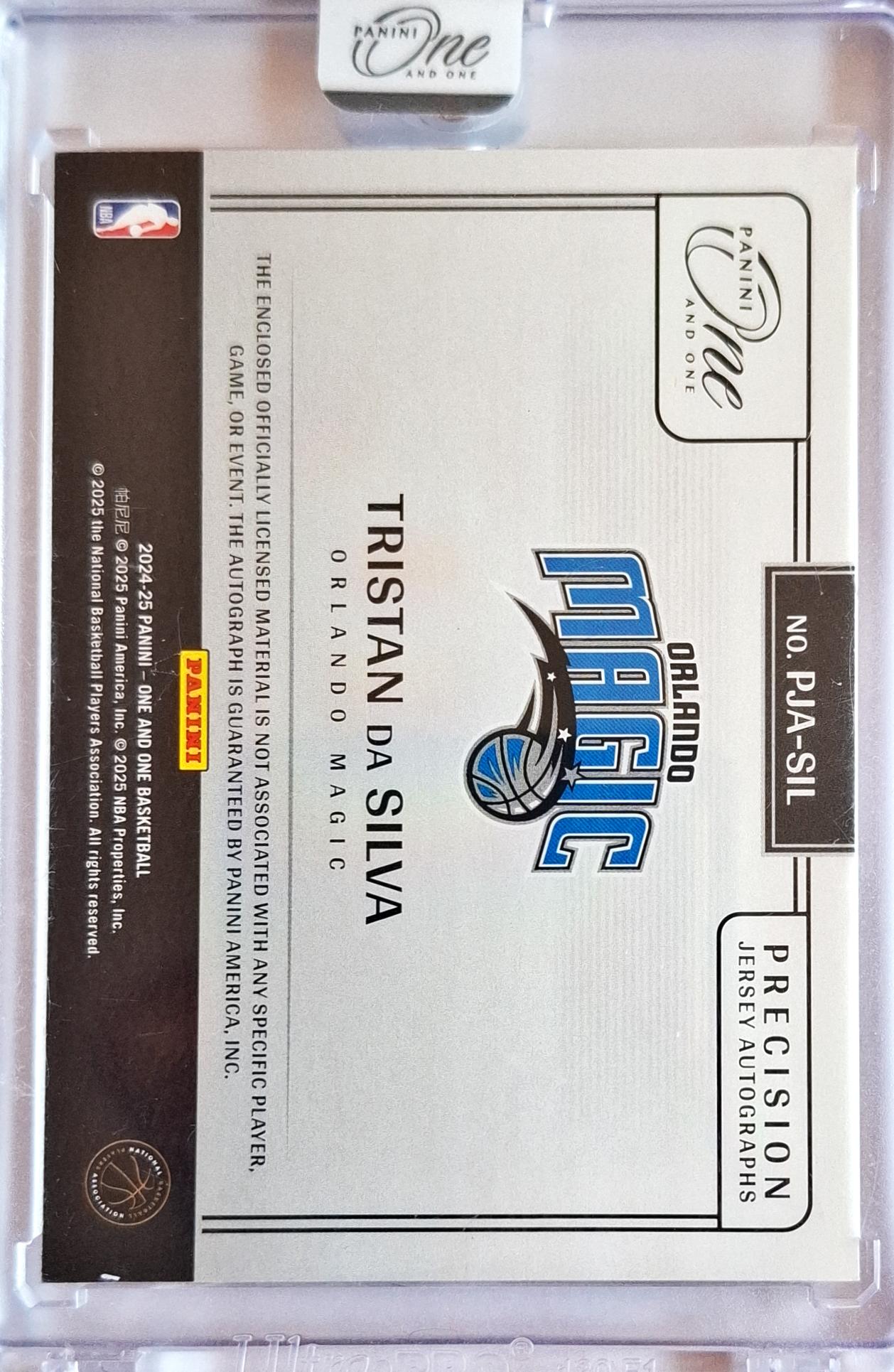 2024-25 Panini One and One Precision Tristan da Silva Rookie Patch Auto RPA 02/99 Orlando Magic