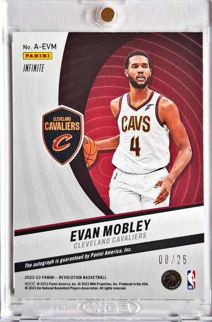 2022-23 Panini Revolution Autograph Infinite Evan Mobley on Card Auto /25 Cleveland Cavaliers