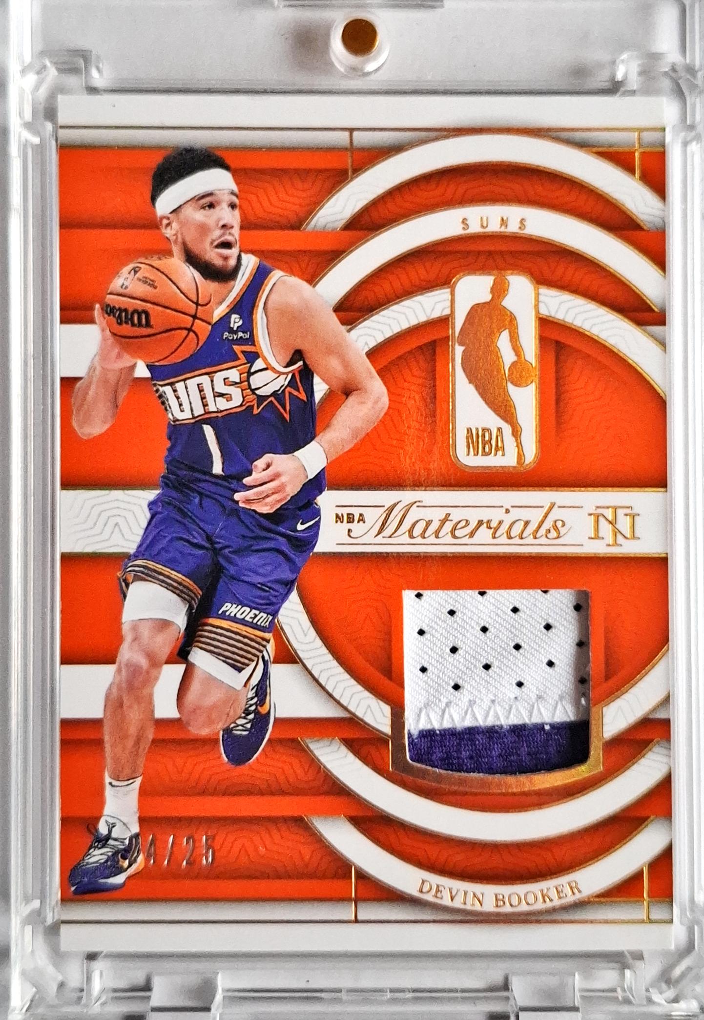 2023-24 Panini National Treasures NBA Materials Patch Prime Devin Booker /25 Phoenix Suns Game Worn