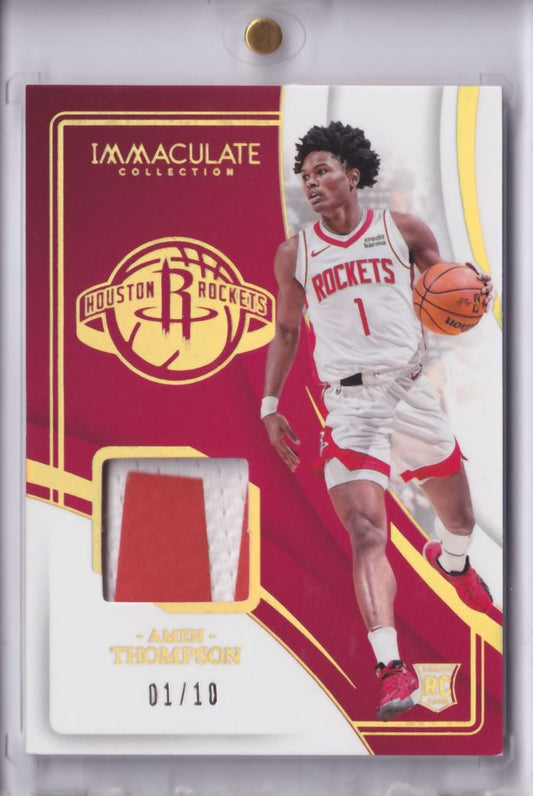 2023-24 NBA Panini Immaculate Rookie Materials Patch Amen Thompson 01/10 JSY NO.!!!