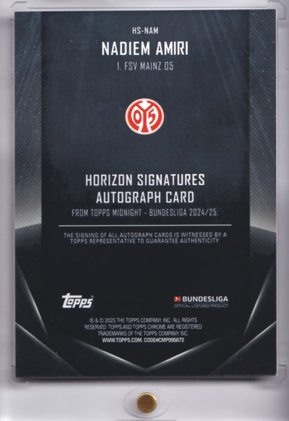 2024-25 TOPPS Midnight Bundesliga Nadiem Amiri Auto /75 FSV Mainz 05