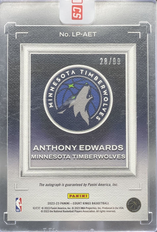 2022-23 Panini Court Kings Legacy Portraits Auto Autograph Anthony Edwards /99