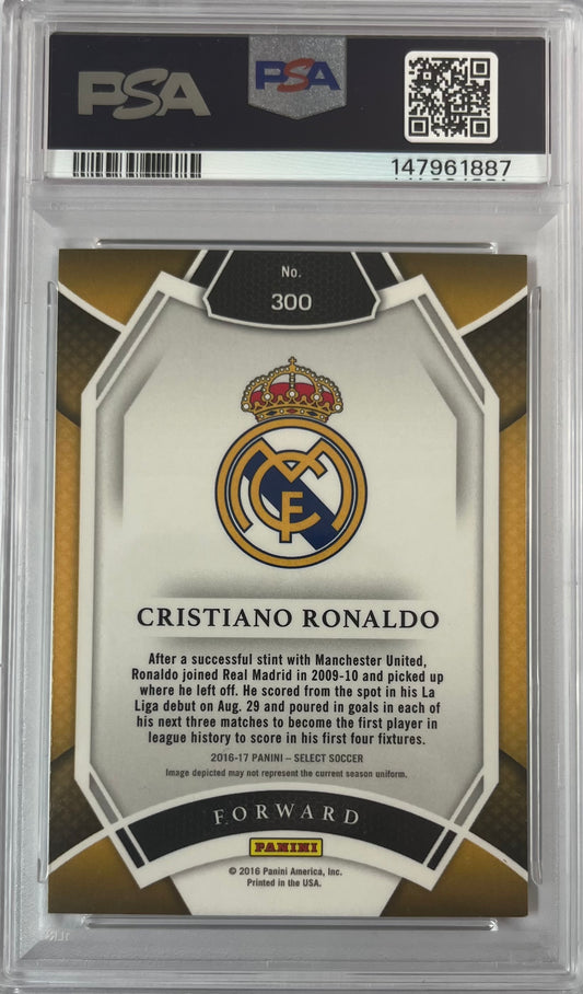 2016-17 Panini Select Soccer Multi-Color Prizm Cristiano Ronaldo PSA 9 Real Madrid