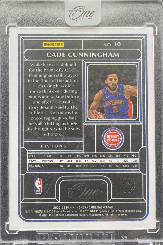 2022-23 One and One Cade Cunningham #10 05/99 Detroit Pistons
