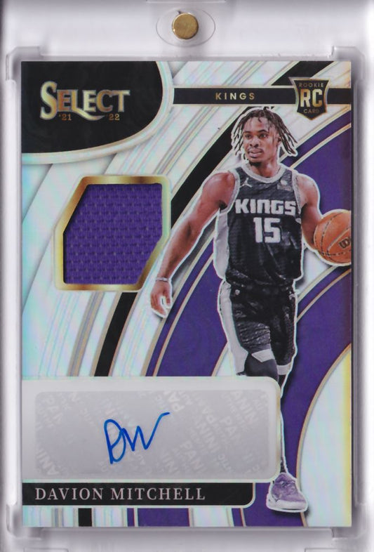 2021-22 Select RC Rookie Jersey Auto Autograph Davion Mitchell RC /199
