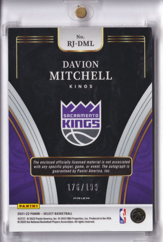 2021-22 Select RC Rookie Jersey Auto Autograph Davion Mitchell RC /199