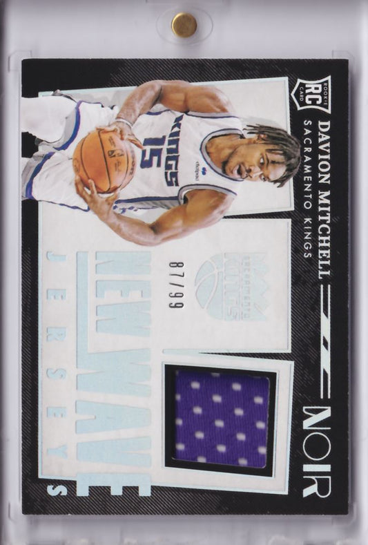 2021-22 Panini Noir New Wave Jersey Davion Mitchell RC /99