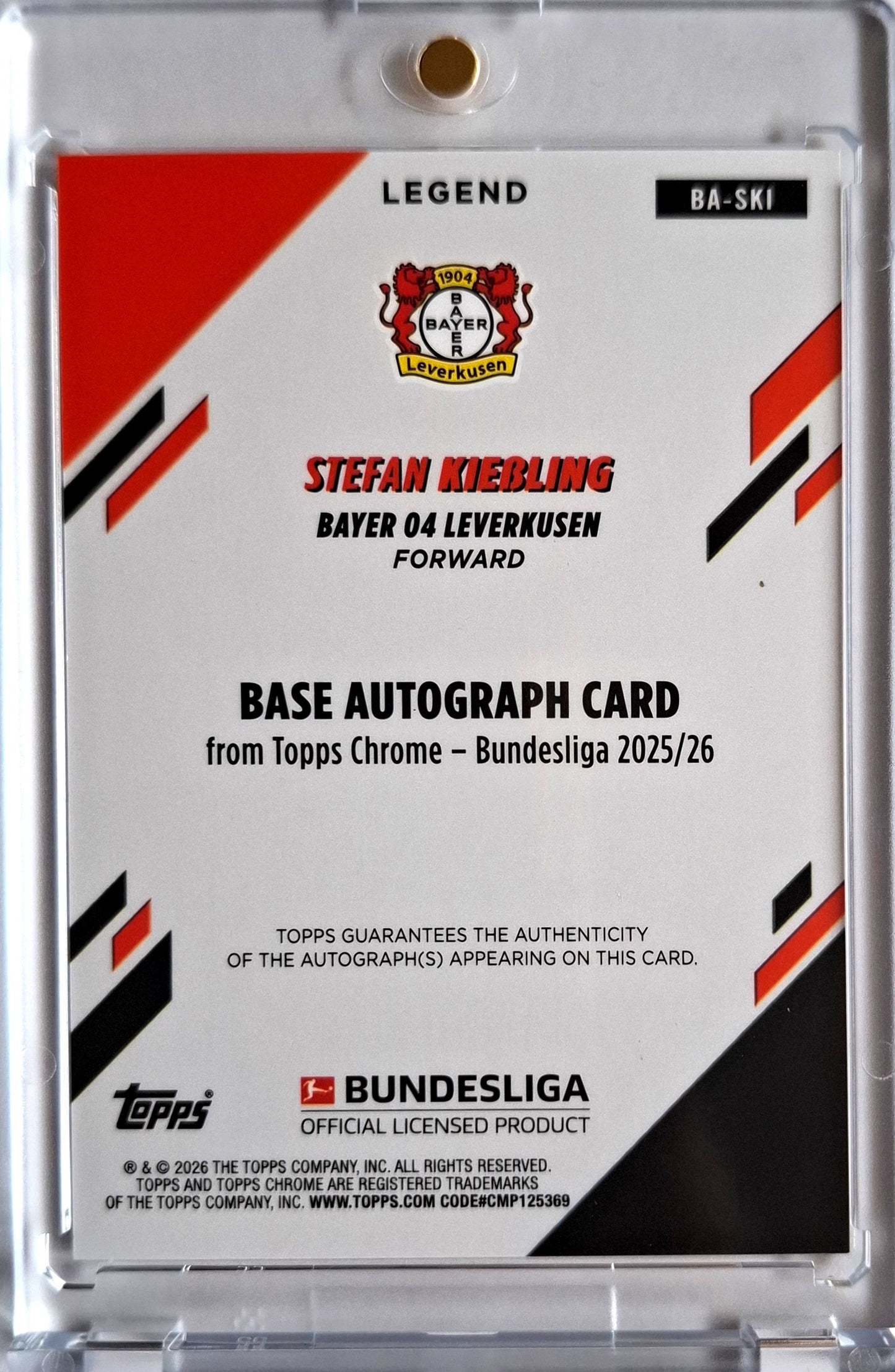 2025-26 Topps Chrome Bundesliga Stefan Kießling Gold Refractor Auto 05/50 Bayer Leverkusen