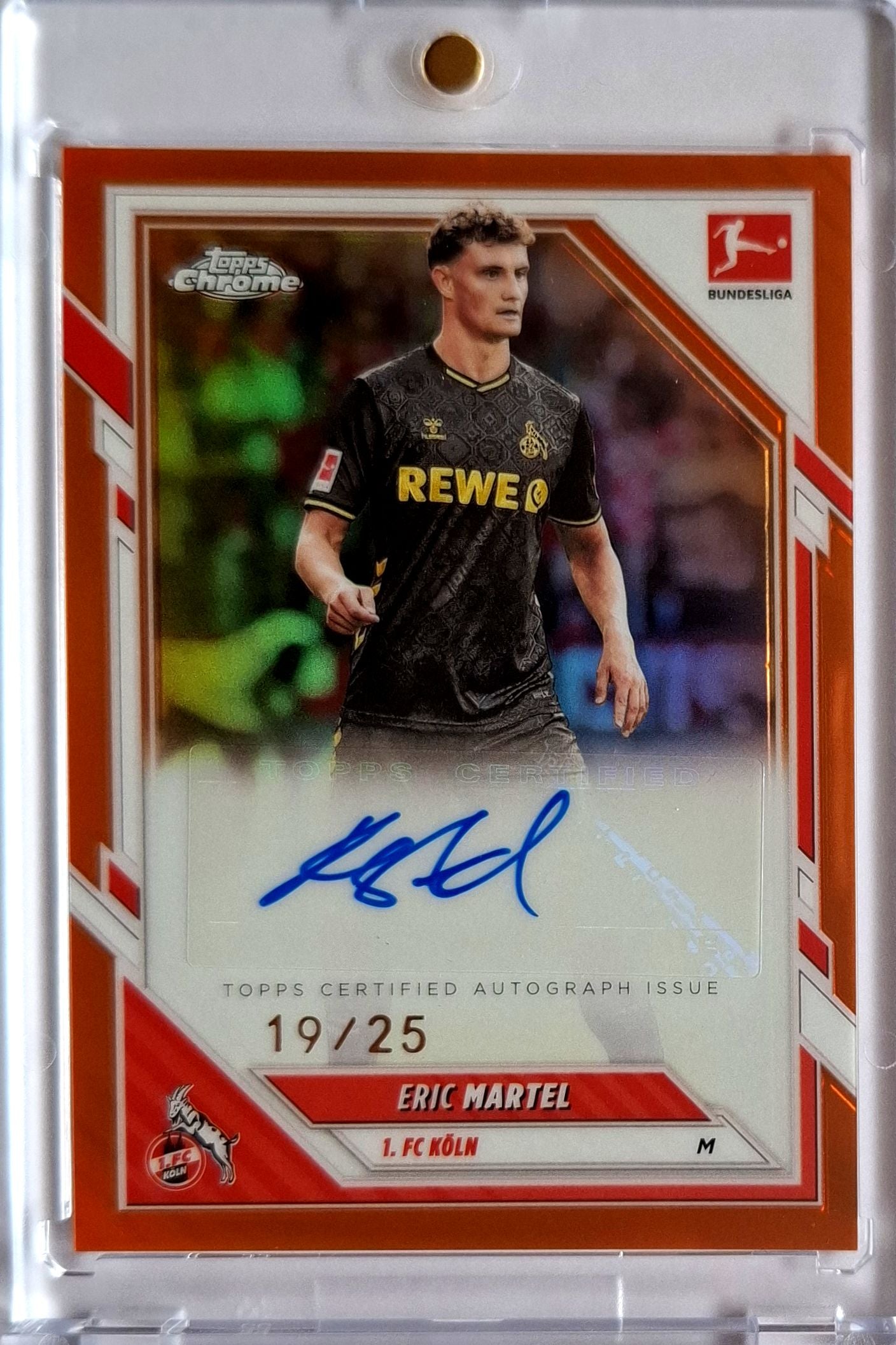 2025-26 Topps Chrome Bundesliga Eric Martel Orange Refractor Auto 19/25 1.FC Köln