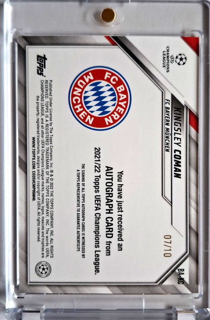 2021-22 Topps UCL Kingsley Coman Auto 07/10 FC Bayern München