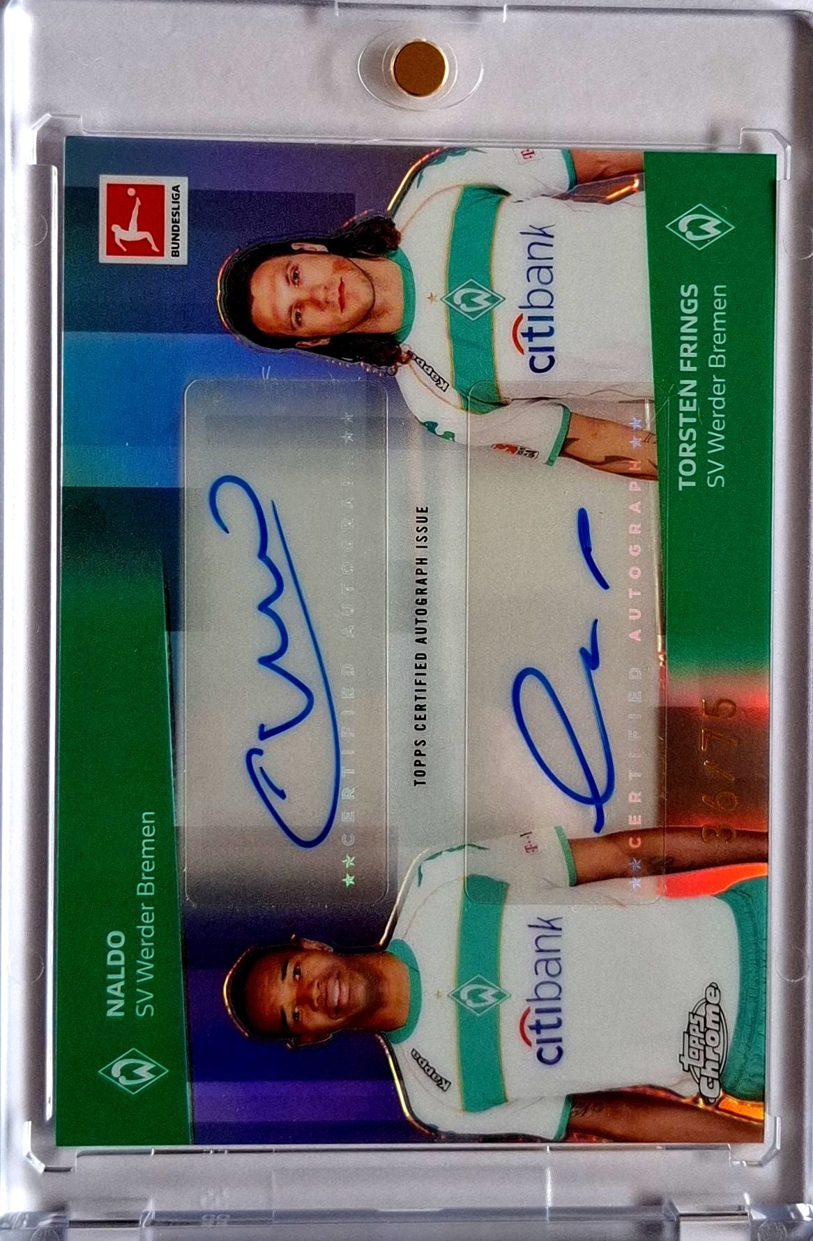 2025-26 Topps Chrome Bundesliga Naldo / Torsten Frings Dual Auto 36/75 Werder Bremen
