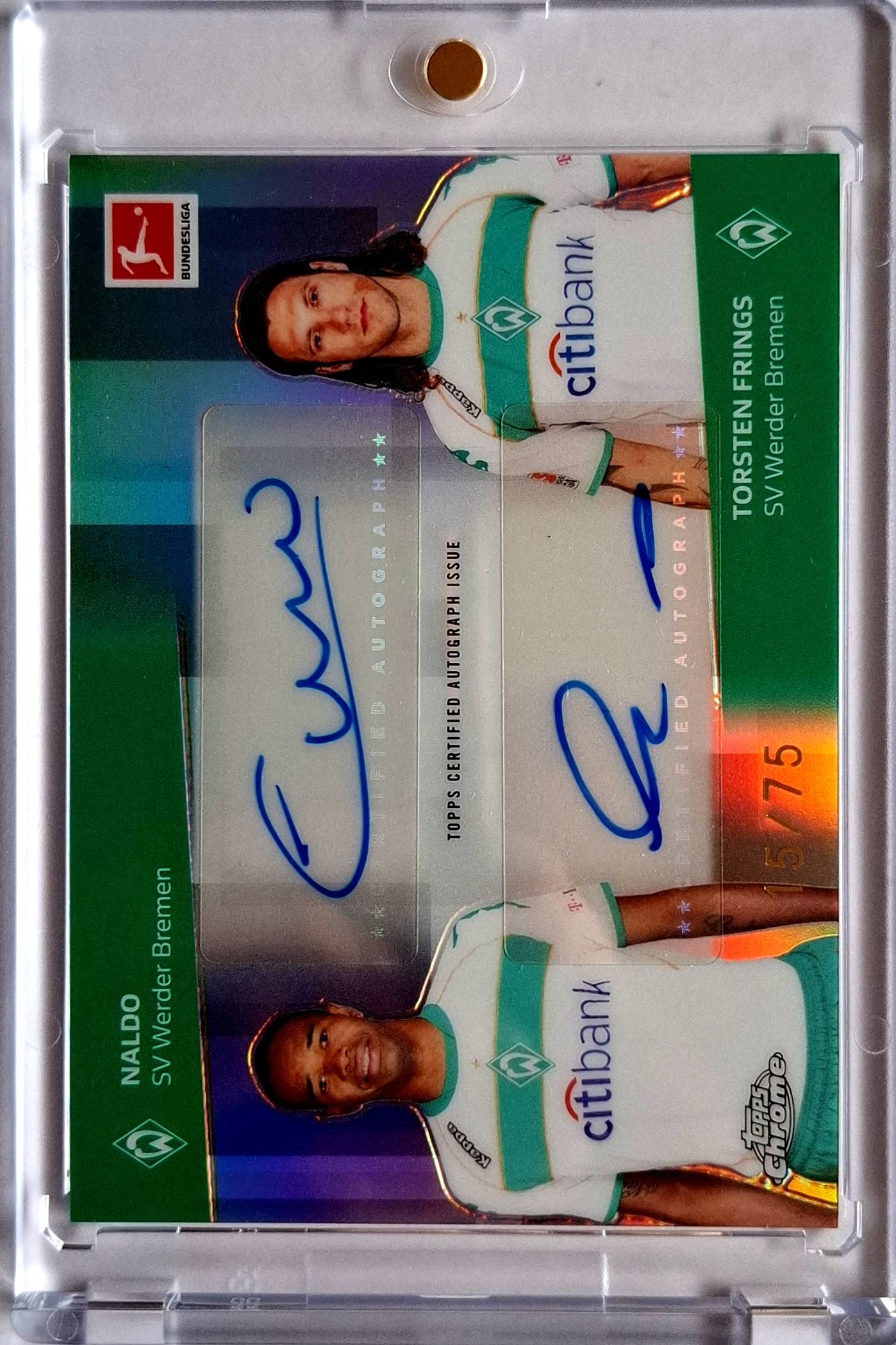 2025-26 Topps Chrome Bundesliga Naldo / Torsten Frings Dual Auto 15/75 Werder Bremen