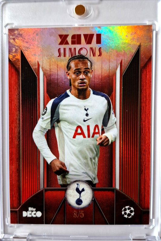 2025-26 Topps Deco Current Stars Xavi Simons 3/5 Tottenham Hotspurs