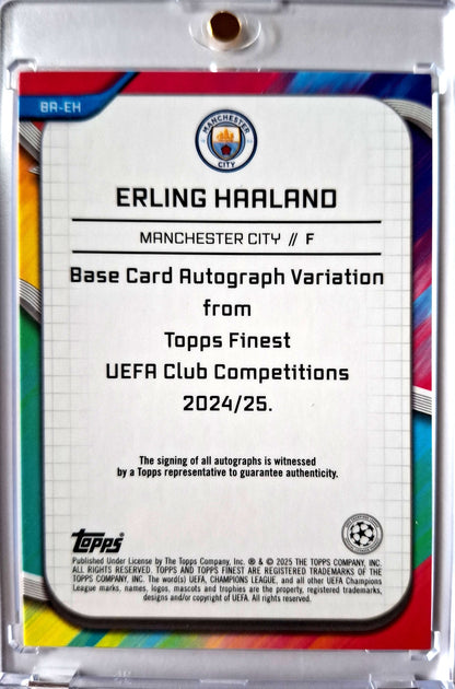 2024-25 Topps Finest UCC Orange Refractor Auto Erling Haaland 14/25 Manchester City