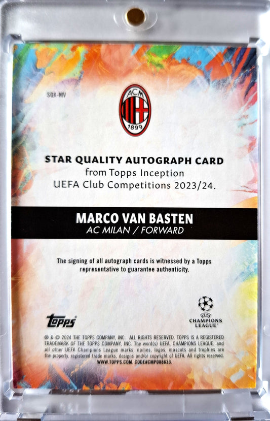 2023-24 Topps Inception Star Quality Marco van Basten Auto 01/10 AC Milan