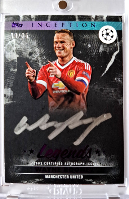 2024-25 Topps Inception Silver Signings Autograph Wayne Rooney on Card Auto 19/25 Manchester United