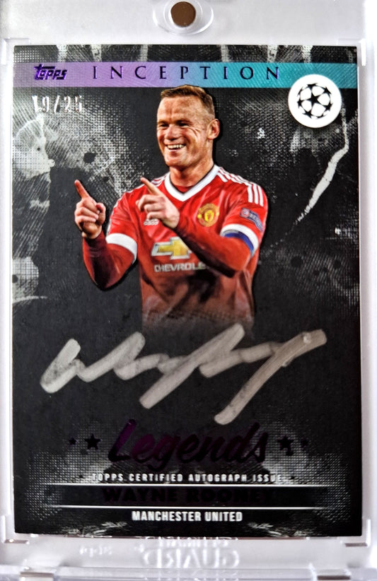 2024-25 Topps Inception Silver Signings Autograph Wayne Rooney on Card Auto 19/25 Manchester United