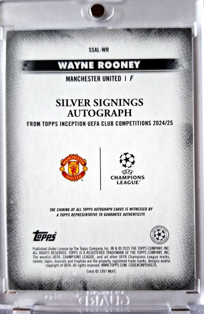 2024-25 Topps Inception Silver Signings Autograph Wayne Rooney on Card Auto 19/25 Manchester United