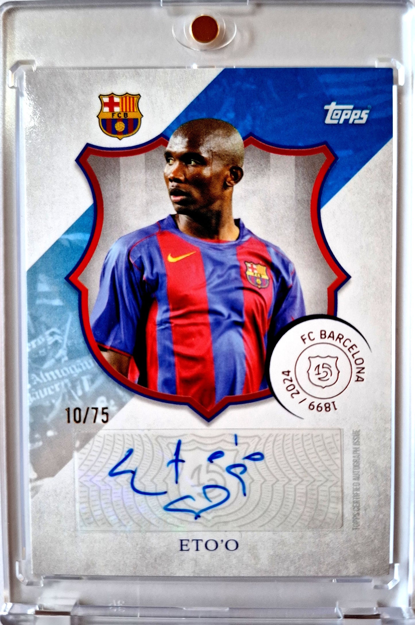 2024-25 Topps 125 Years Anniverary FC Barcelona Legacy Auto Samuel Etoo 10/75