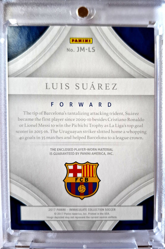 2017 Panini Immaculate Jumbo Patch Relic Luis Suarez 03/15 Player Worn FC Barcelona