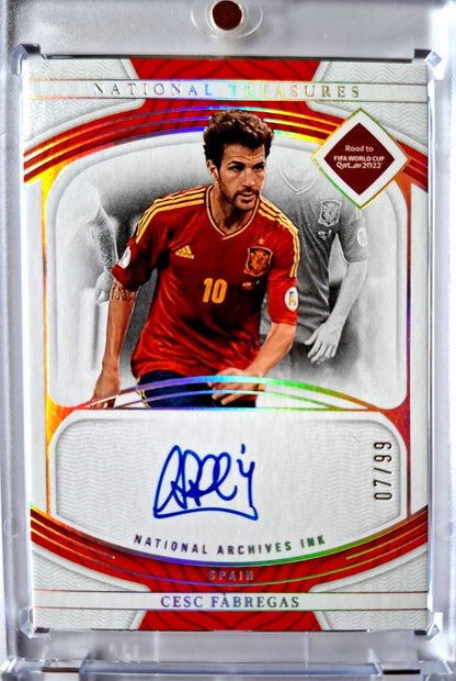 2022 Panini National Treasures Archives Ink Cesc Fabregas on Card Auto /99 Spanien