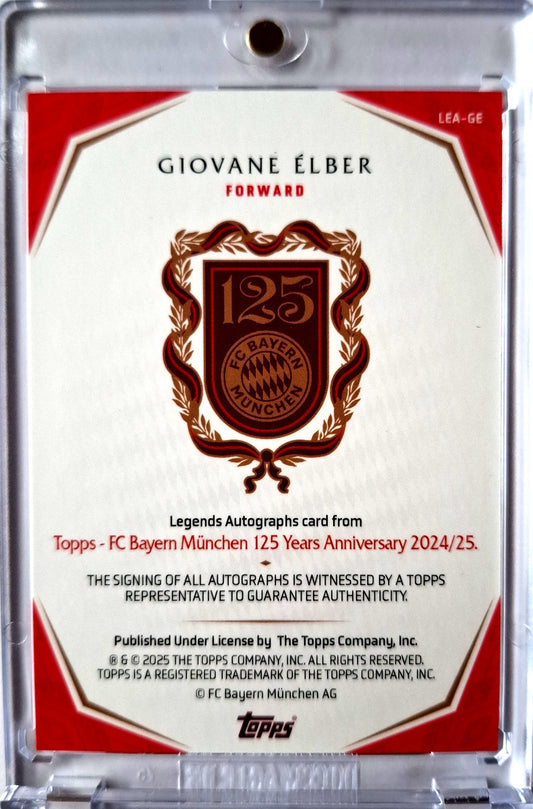 2024-25 Topps 125 Years Anniversary FC Bayern München Set Giovane Elber on Card Auto 06/10