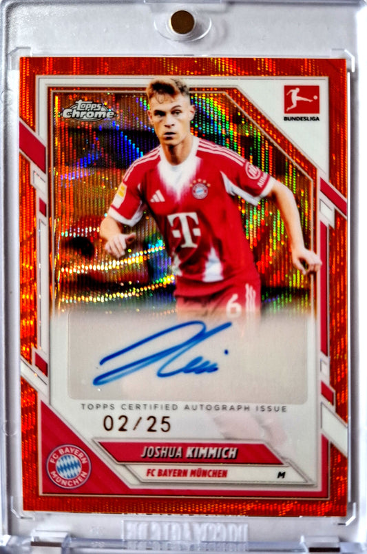 2025-26 Topps Chrome Bundesliga Orange Refractor Joshua Kimmich Auto 02/25 FC Bayern München
