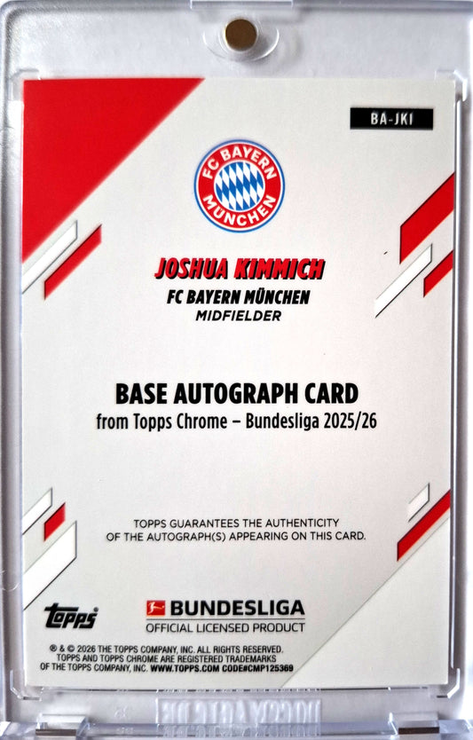 2025-26 Topps Chrome Bundesliga Orange Refractor Joshua Kimmich Auto 02/25 FC Bayern München