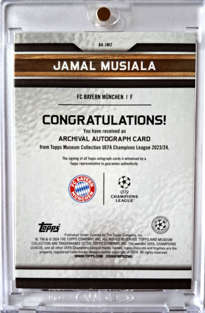 2023-24 Topps Museum Collection UCL Autograph Jamal Musiala Auto 03/50 FC Bayern München