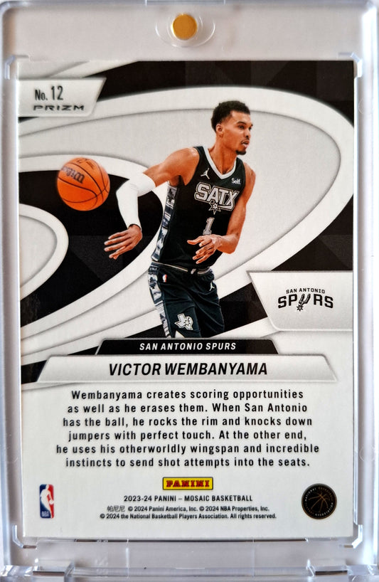2023-24 Panini Mosaic Green Prizm Give and Go Victor Wembanyama RC Rookie San Antonio Spurs