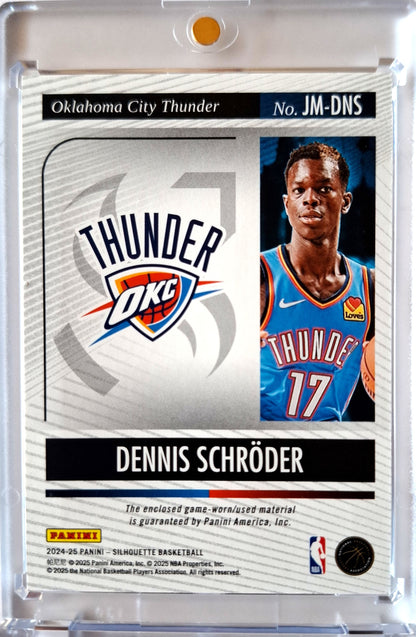 2024-25 Panini Silhouette Jumbo Memorabilia Patch Dennis Schröder 11/30 Game Worn OKC Thunder