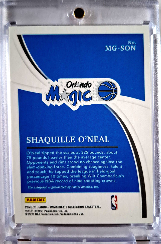 2020-21 Panini Immaculate Marks of Greatness Shaquille O'Neal Auto 07/25 Orlando Magic