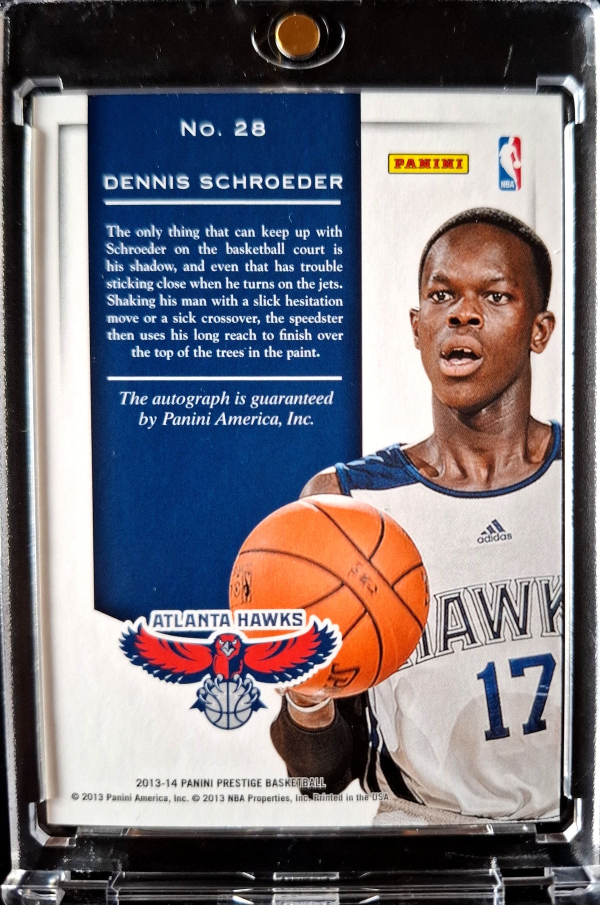 2013-14 Panini Prestige Prestigious Premieres Signatures Dennis Schröder Rookie RC Auto Atlanta Hawks