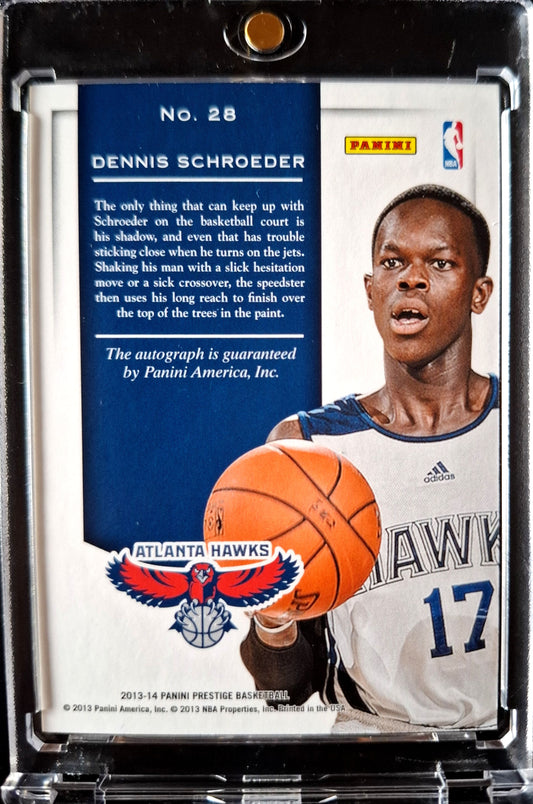 2013-14 Panini Prestige Prestigious Premieres Signatures Dennis Schröder Rookie RC Auto Atlanta Hawks