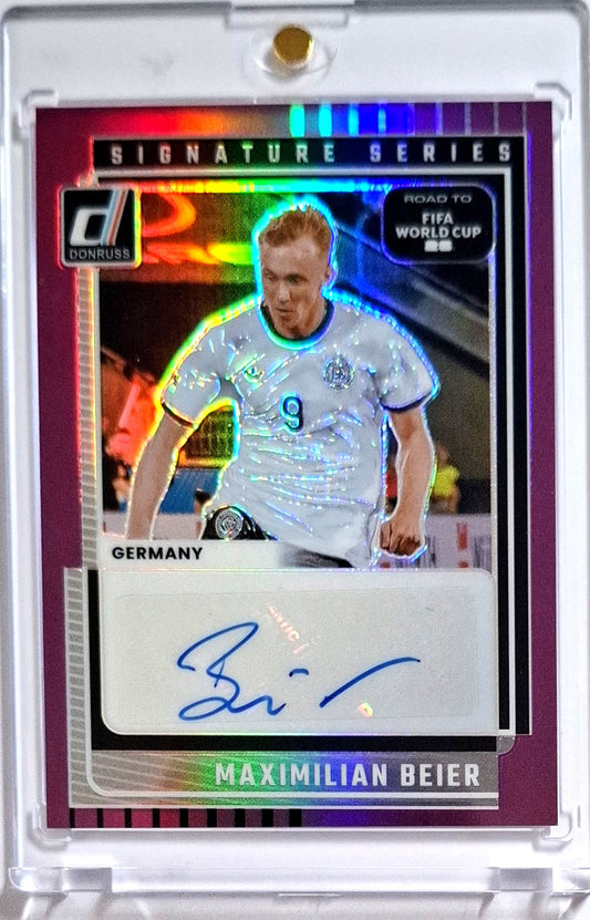 2025-26 Panini Donruss Road to FIFA World Cup 26 Signature Series Purple Maximilian Beier Autograph Karte 49/49 Deutschland.