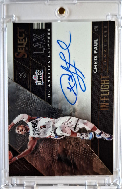 2016-17 Panini Select In-Flight Signatures Chris Paul Auto Karte 91/99 Los Angeles Clippers.