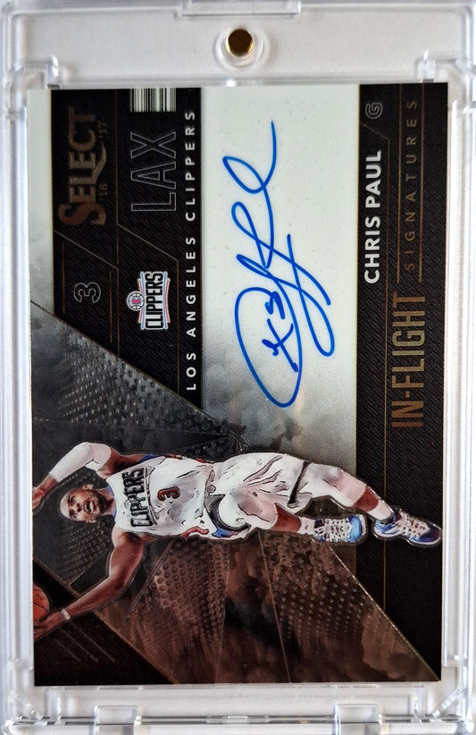 2016-17 Panini Select In-Flight Signatures Chris Paul Auto Karte 91/99 Los Angeles Clippers.