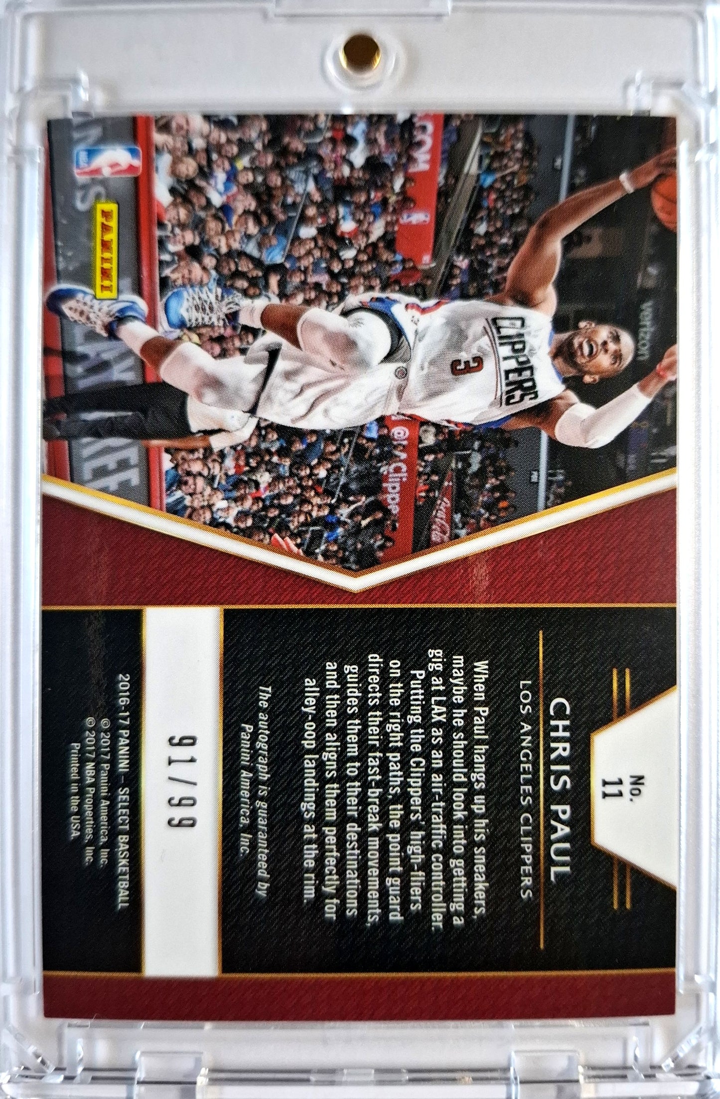 2016-17 Panini Select In-Flight Signatures Chris Paul Auto 91/99 Los Angeles Clippers
