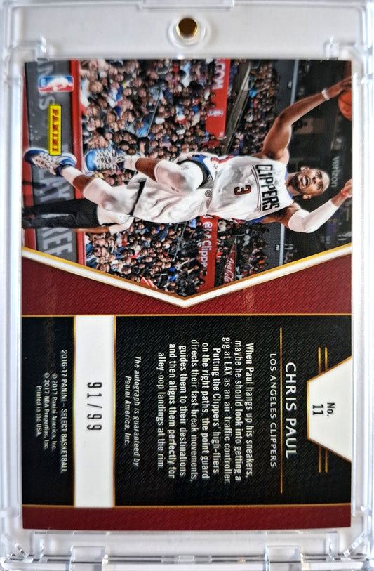 2016-17 Panini Select In-Flight Signatures Chris Paul Auto 91/99 Los Angeles Clippers
