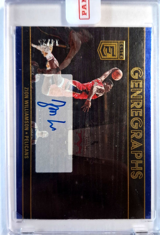 2023-24 Panini Donruss Elite GenreGraphs Zion Williamson Auto Karte 14/25 Sealed New Orleans Pelicans.