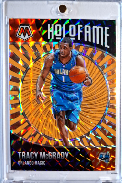 2020-21 Panini Mosaic Hall of Fame Orange Prizm Tracy McGrady Karte 25/25 Orlando Magic.