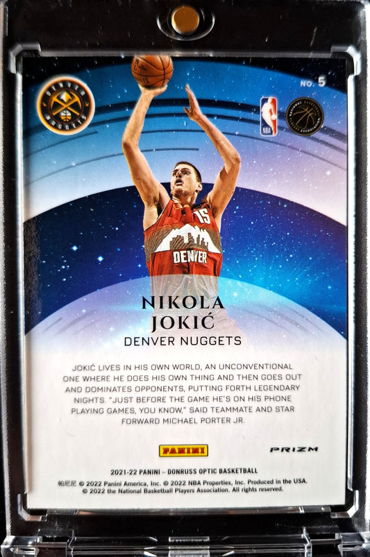 2021-22 Panini Donruss Optic Star Gazing Blue Prizm Nikola Jokic SP Denver Nuggets
